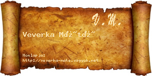 Veverka Máté névjegykártya